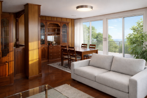 Sala de estar de un piso en venta gestionado por Housefulness en Galicia.